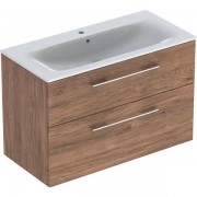 Тумба з раковиною Geberit Selnova Square slim rim 98,8х50,2 см ДСП темний горіх 501.246.00.1