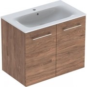 Тумба з раковиною Geberit Selnova Square slim rim 78,8х50,2 см ДСП темний горіх 501.258.00.1