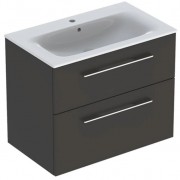 Тумба с раковиной Geberit Selnova Square slim rim 78,8х50,2 см ДСП лава 501.241.00.1