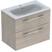 Тумба з раковиною Geberit Selnova Square slim rim 78,8х50,2 см ДСП світлий горіх 501.243.00.1