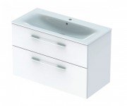 Тумба з раковиною Geberit Selnova Square slim rim 98,8х50,2 см ДСП білий глянець 501.244.00.1