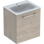 Тумба з раковиною Geberit Selnova Square slim rim 58,8х50,2 см ДСП світлий горіх 501.255.00.1