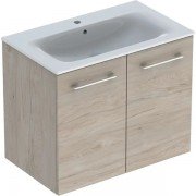 Тумба с раковиной Geberit Selnova Square slim rim 78,8х50,2 см ДСП светлый орех 501.259.00.1