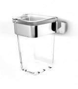 Стакан для зубних щіток Ibb Brixia настінний скло/полірована нержавіюча сталь GL02ACL