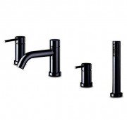 Змішувач для ванни Vema Maira на борт ванни з ручним душем чорний матовий V27150F0202