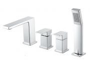 Змішувач для ванни Vema Lys на борт ванни з ручним душем хром V25150B0010