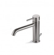 Змішувач для раковини Vema Tiber steel з донним клапаном нержавіюча сталь V17010AC001