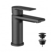 Смеситель для раковины Vema Timea с донным клапаном черный матовый V16010F0202