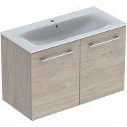Тумба с раковиной Geberit Selnova Square slim rim 98,8х50,2 см ДСП светлый орех 501.263.00.1