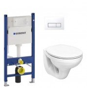 Унітаз Kolo Idol з сидінням інсталяцією Geberit Duofix і змивний клавішею Delta 51 M1310000U+458.126.00.1+115.105.11.1