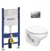 Унитаз Kolo Idol с сидением инсталляцией Geberit Duofix и смывной клавишей Delta 50 M1310000U+458.126.00.1+115.135.46.1