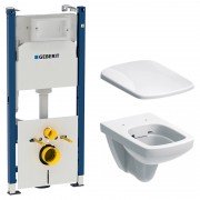 Унитаз подвесной Geberit Selnova Square с сидением и инсталляцией Geberit Duofix 500.275.01.1+500.336.01.1+458.126.00.1