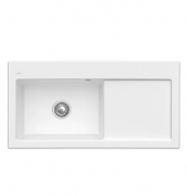 Мийка для кухні Villeroy & Boch Subway 60 XL Flat 96,5х47,5 см чаша зліва кераміка stone white 67181FRW