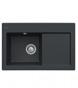 Мийка для кухні Villeroy & Boch Subway 45 Flat 74,5х47,5 см чаша зліва кераміка ebony 67721FS5