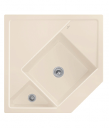 Мийка для кухні Villeroy & Boch Monumentum кутова 89,6х89,6 см кераміка ivory 330301FU