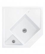 Мийка для кухні Villeroy & Boch Monumentum кутова 89,6х89,6 см кераміка snow white 330301KG