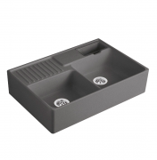 Мийка для кухні Villeroy & Boch Double-bowl sink подвійна 89,5х63 см кераміка graphite 632391i4