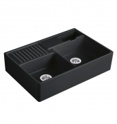 Мийка для кухні Villeroy & Boch Double-bowl sink подвійна 89,5х63 см кераміка ebony 632391S5