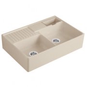 Мийка для кухні Villeroy & Boch Double-bowl sink подвійна 89,5х63 см кераміка almond 632392AM