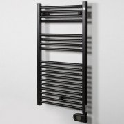 Электрический полотенцесушитель Zehnder Aura 906 х 500 мм 500W с программируемым тэном  черный матовый