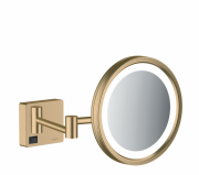 Дзеркало косметичне Hansgrohe AddStoris з LED підсвічуванням бронза матова 41790140