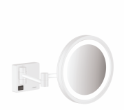 Дзеркало косметичне Hansgrohe AddStoris з LED підсвічуванням білий матовий 41790700