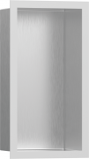 Настенная ниша с рамкой Hansgrohe XtraStoris Individual 30х15х10 см нержавеющая сталь/белый матовый 56094700