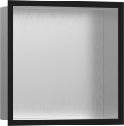Настенная ниша с рамкой Hansgrohe XtraStoris Individual 30х30х10 см нержавеющая сталь/черный матовый 56097670