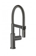 Смеситель для кухни Villeroy & Boch Steel Expert Compact с выдвижной лейкой антрацит 92730005