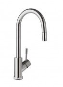 Смеситель для кухни Villeroy & Boch Umbrella Flex с выдвижной лейкой нержавеющая сталь полированная 925400LE