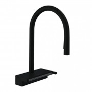 Змішувач для кухні Hansgrohe Aquno Select M81 з висувною лійкою чорний матовий 73837670