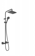 Душевая стойка для душа Hansgrohe Vernis Shape Showerpipe 230 1jet EcoSmart с термостатом черный матовый 26097670