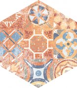 Плитка керамогранит Nowa Gala Flamenco heksagon Red 33х28 см 5900423036431