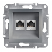 Розетка комп'ютерна Schneider Electric Asfora RJ45 кат6 UTP подвійна сталь EPH4800162
