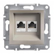 Розетка комп'ютерна Schneider Electric Asfora RJ45 кат6 UTP подвійна бронза EPH4800169