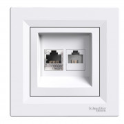 Розетка компьютерная+телефонная Schneider Electric Asfora RJ45+RJ12 5е белый EPH4900121