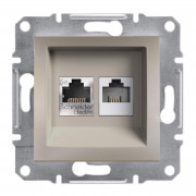 Розетка комп'ютерна+телефонна Schneider Electric Asfora RJ45+RJ12 5е бронза EPH4900169