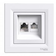 Розетка комп'ютерна+телефонна Schneider Electric Asfora RJ45+RJ12 5е білий EPH4900121