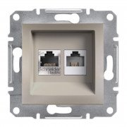 Розетка компьютерная+телефонная Schneider Electric Asfora RJ45+RJ12 5е бронза EPH4900169