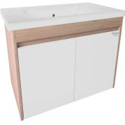 Тумба под раковину Radaway Classic 61 подвесная ДСП/МДФ белый/дуб ватан M05065-02-03