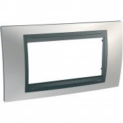 Рамка 4-модульная Schneider Electric Unica Top хром матовый/графит MGU66.104.238