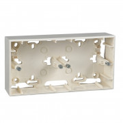 Коробка для зовнішнього монтажу Schneider Electric Unica Colors/Unica Basic 2 поста слонова кістка MGU8.004.25