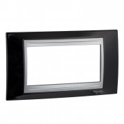 Рамка 4-модульна Schneider Electric Unica Top чорний родій/алюміній MGU66.104.093