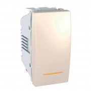 Вимикач Schneider Electric Unica 1-клавішний схема 1 з індикацією слонова кістка MGU3.101.25S