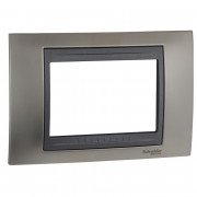 Рамка 3-модульна Schneider Electric Unica Top нікель матовий/графіт MGU66.103.239