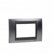 Рамка 3-модульная Schneider Electric Unica Top хром матовый/графит MGU66.103.238