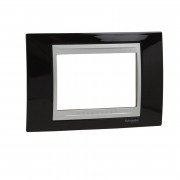 Рамка 3-модульна Schneider Electric Unica Top чорний родій/алюміній MGU66.103.093