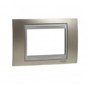 Рамка 3-модульна Schneider Electric Unica Top нікель матовий/алюміній MGU66.103.039