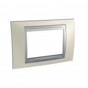 Рамка 3-модульна Schneider Electric Unica Top титановий/алюміній MGU66.103.095