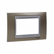 Рамка 3-модульная Schneider Electric Unica Top оникс медный/алюминий MGU66.103.096